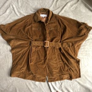 See By Chloe Tan Corduroy Belted Cape Jacket